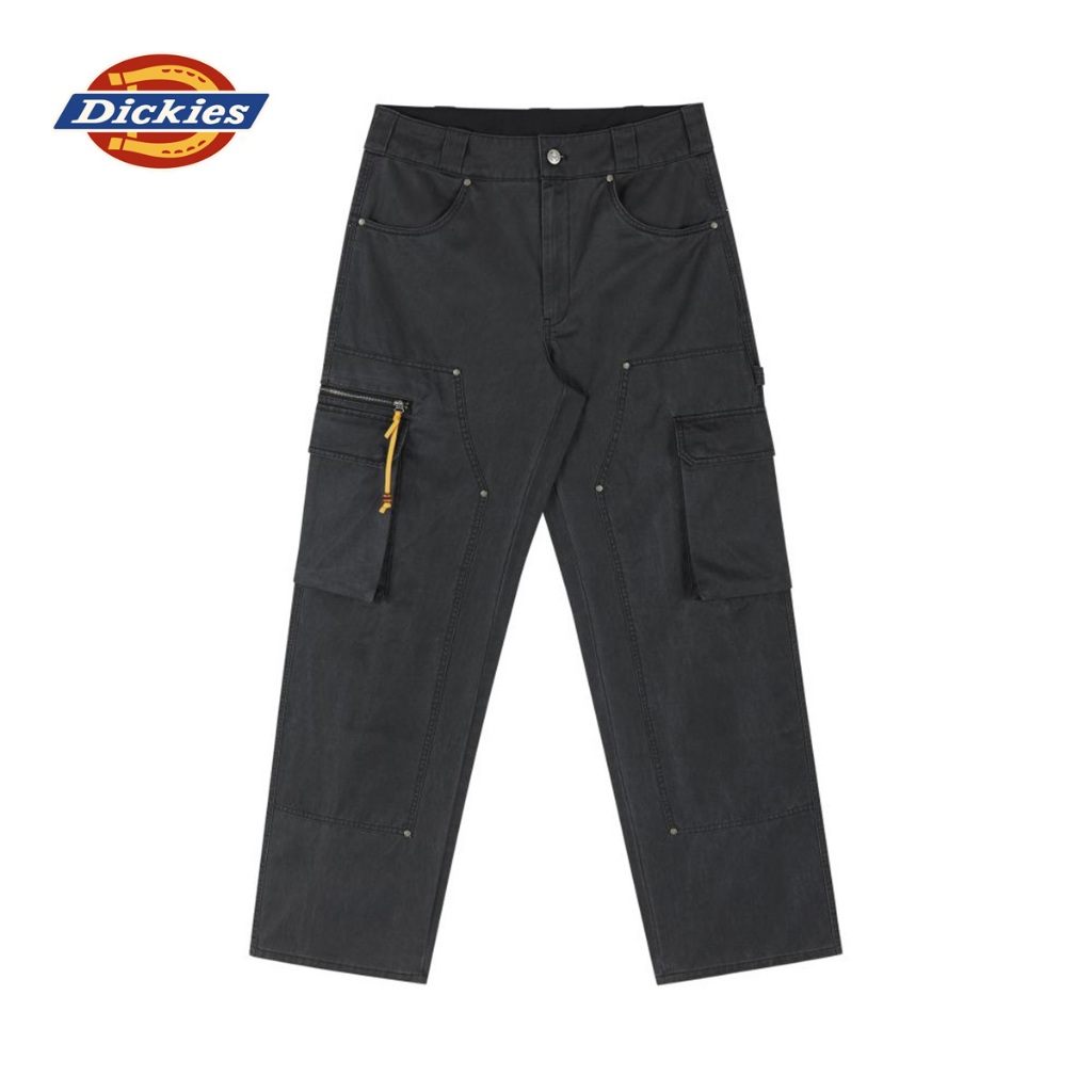 DICKIES CANVAS CARGO DOUBLE KNEE PANTS - BLACK กางเกงคาร์โก้ผ้าแคนวาส ผู้ชาย
