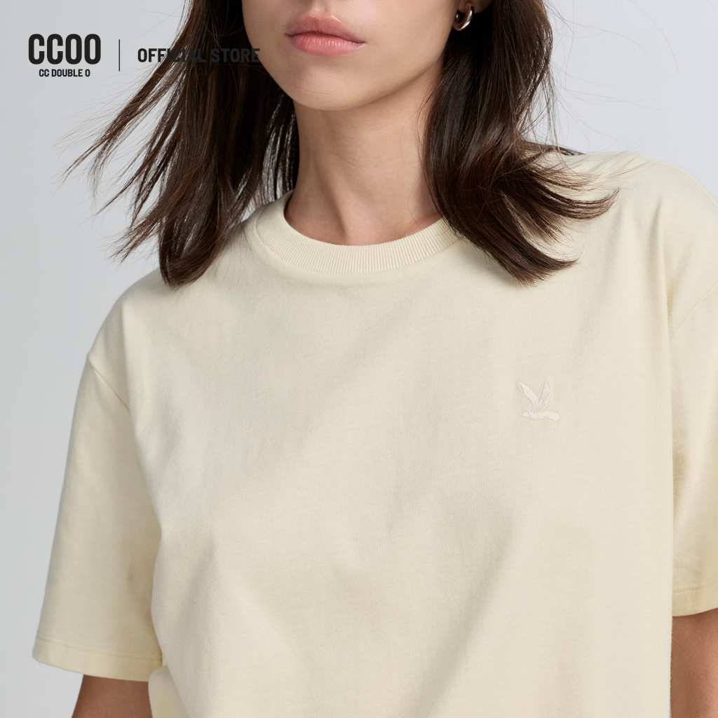 CC DOUBLE O LOGO EMBROIDERY OVERSIZED TEE ผู้หญิง เสื้อยืดโอเวอร์ไซส์ปักโลโก้นก รุ่น O26WGWA267 (AW26 #P3)