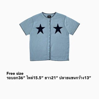 MALI two stars knitted top คอตตอน100% ไม่หนาใส่สบาย