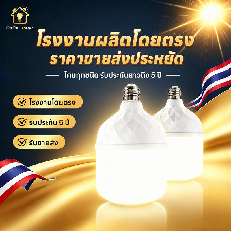 หลอดไฟLED  หลอด LED Bulb ซุปเปอร์สว่าง หลอดไฟ LED ขันเกลียว E27 ความสว่างแรงมาก ประหยัดพลังงานได้เยอะ บายความร้อนดี