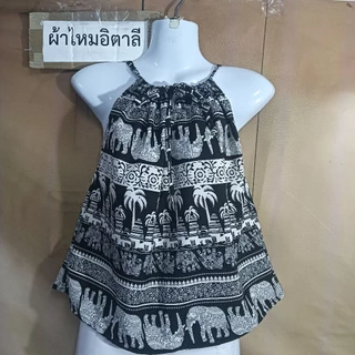 เสื้อสายเดี่ยว ลายช้าง ลายปาเต๊ะ 💥 มาใหม่ ผ้าเมมเบิร์ต สปัน