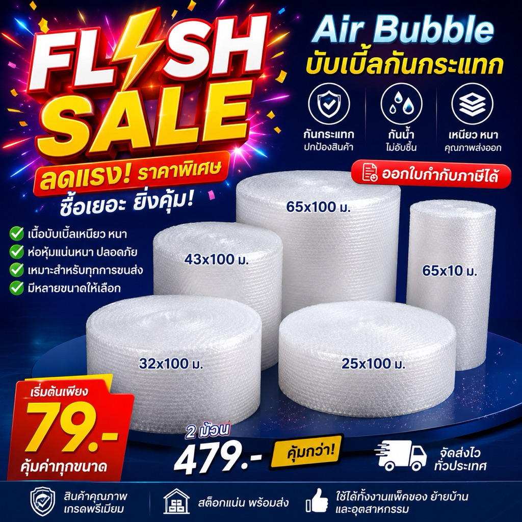 บับเบิ้ล Bubble กล่องพัสดุ เทป🎯ส่งด่วนได้รับใน4ชม.🚘(ออกใบกำกับภาษีได้)