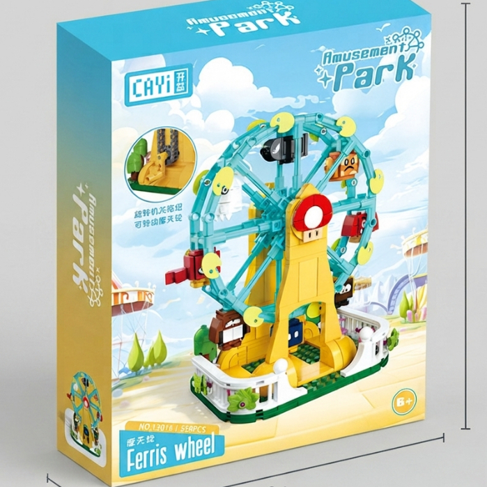 [พร้อมส่งจากไทย] ตัวต่อชิงช้าสวรรค์หมุนได้ CAYI Ferris Wheel (558 ชิ้น) โมเดลสวนสนุกสุดน่ารัก!