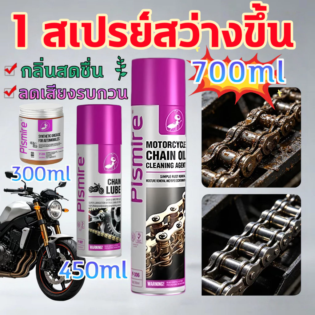 700mlสเปรย์หล่อลื่นโซ่ สเปรย์ล้างโซ่ น้ำยาล้างโซ่ ขจัดเสียงรบกวนที่ผิดปกต หล่อลื่น ทำความสะอาด ป้องกันสนิม