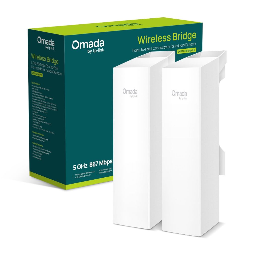 TP-LINK (EAP211-Bridge KIT) Omada 5GHz 867Mbps Indoor/Outdoor Wireless Bridge