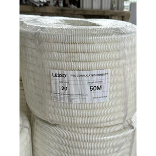 Maxlightzo,homso,lesso ท่ออ่อน ท่อลูกฟูก ท่อร้อยสายไฟ สีขาว(ยกม้วน) ขนาด 16/20/25/32 มิล คุณภาพดี