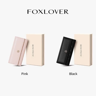 FOXLOVER กระเป๋าสตางค์ยาวผู้หญิง มีช่องใส่บัตร 9 ช่อง สามารถเก็บเหรียญและบัตรเครดิตได้ แถมกล่องของขวัญ