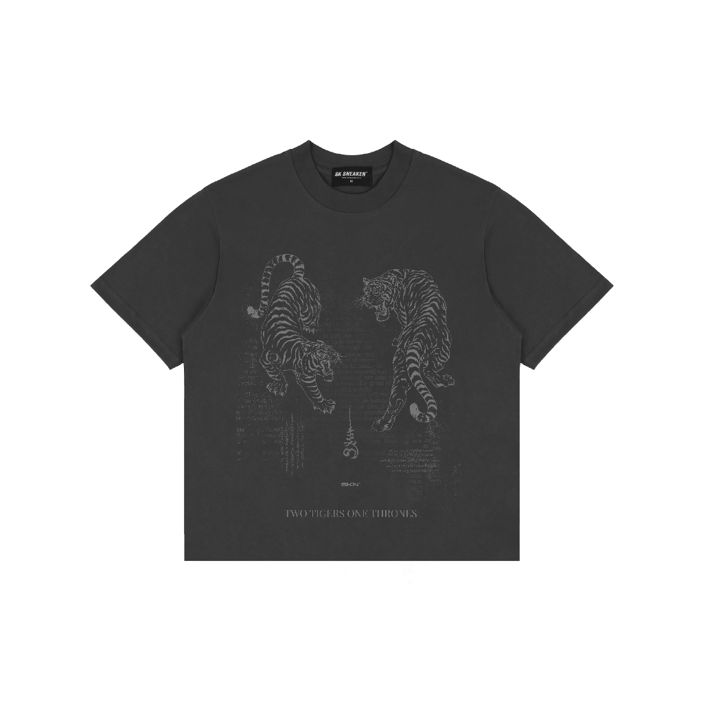 SKN TWO TIGERS GREY TEE