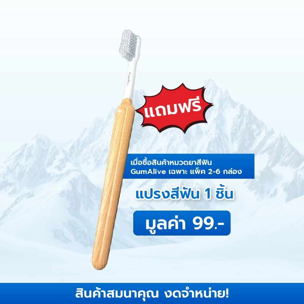 [สินค้าสมมนาคุณ งดจำหน่าย!] เฉพาะลูกค้า แถมฟรี แปรงสีฟัน GumAlive 1 ชิ้น