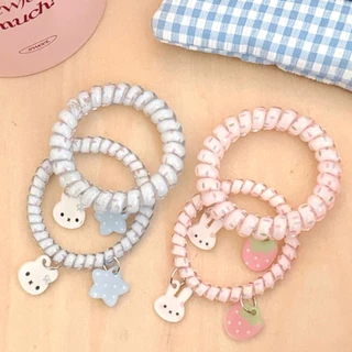 L501 ยางมัดผมเกลียวลายการ์ตูนน่ารัก พร้อมส่งจากไทย