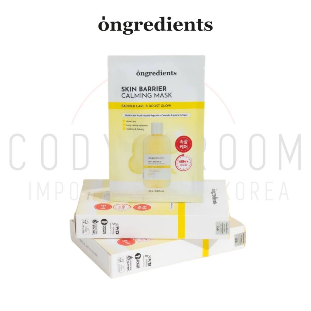 💓พร้อมส่ง💓 Ongredients Skin Barrier Calming Mask (1กล่อง/6แผ่น)