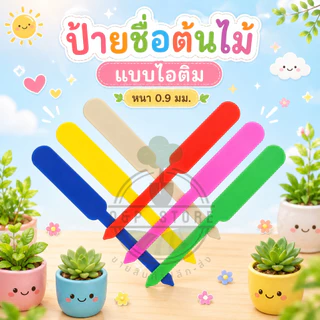 ป้ายชื่อต้นไม้แบบไอติม ป้ายพลาสติก หนา 0.9 มม. แพ็คประมาณ100ชิ้น (พร้อมส่ง) O&P