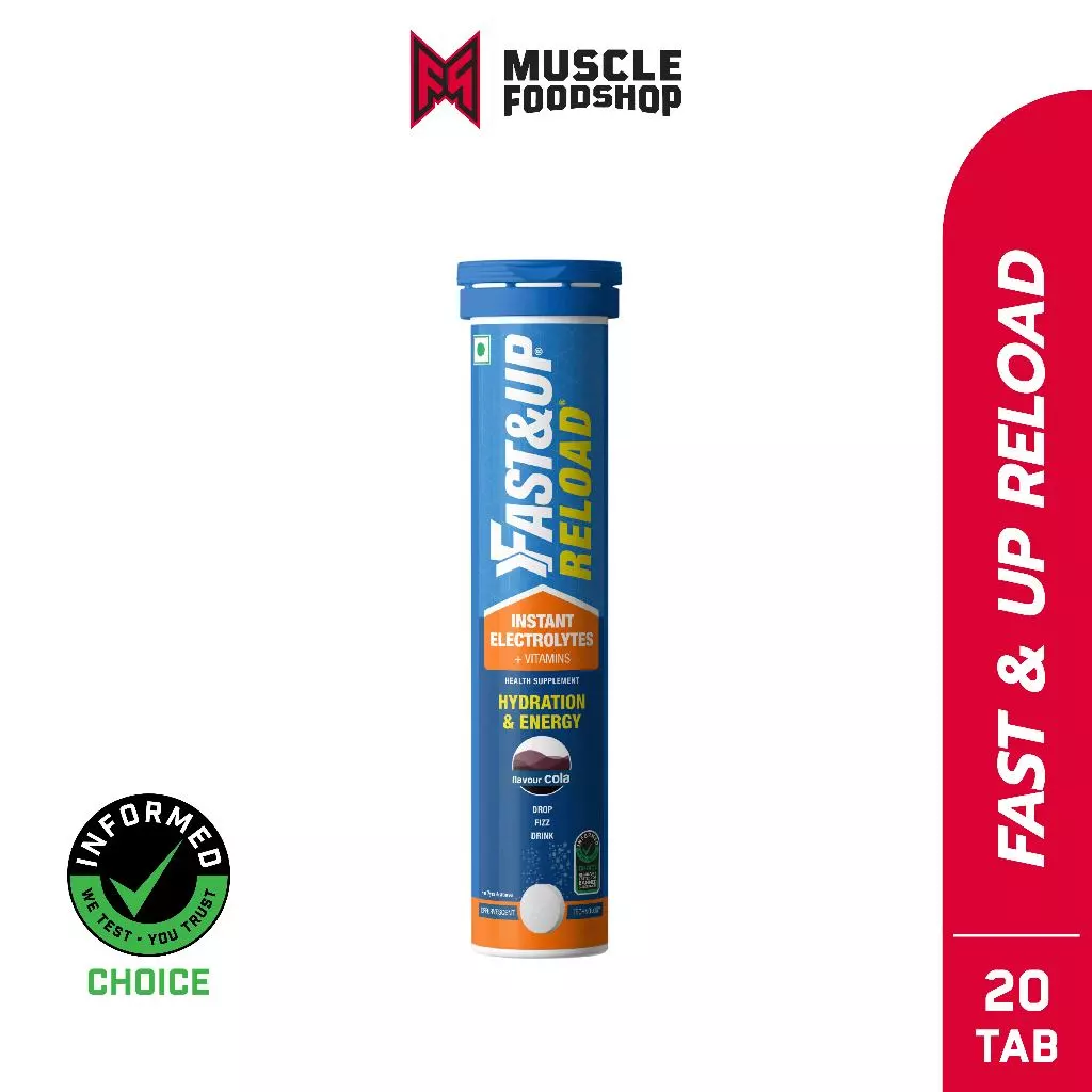 Fast&Up Reload เม็ดฟู่เกลือแร่ หลอด 20 เม็ด สูตร Hypotonic ไฮโปโทนิก ผสมวิตามิน C & B12 สำหรับนักกีฬาเสียเหงื่อ