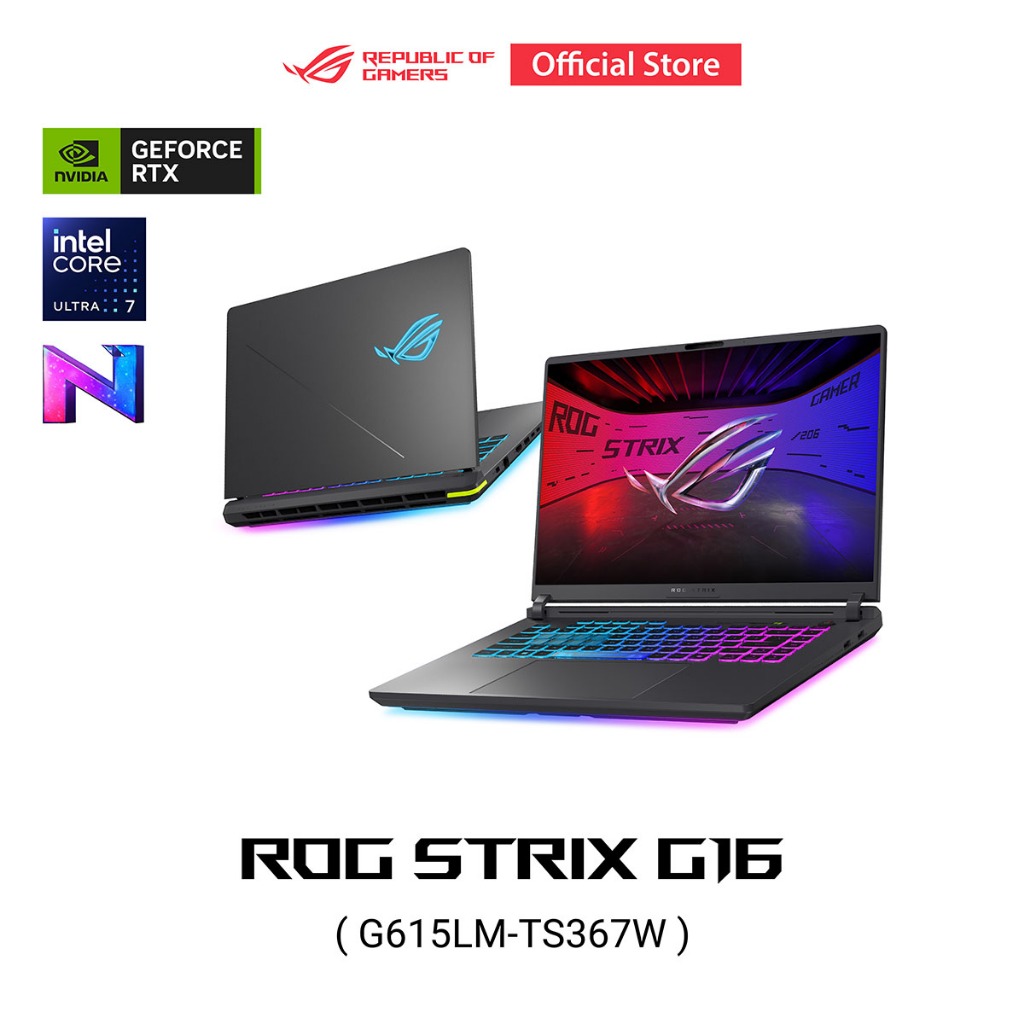 ASUS ROG Strix G16 (G615LM-TS367W) 16" 2.5K, Intel U7-255HX, 16GB, 1TB SSD, RTX5060 8GB, W11