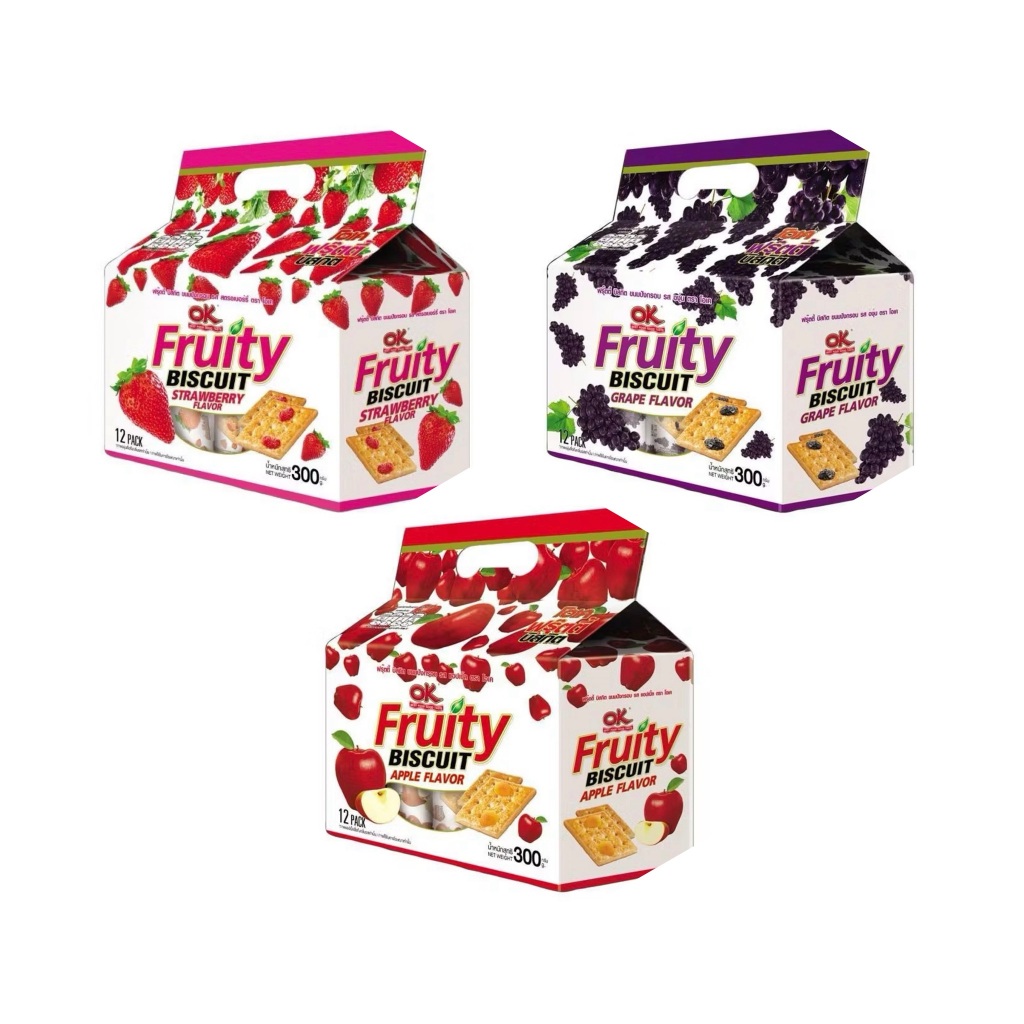 โอเค ฟรุ๊ตตี้ บิสกิต ขนมปังกรอบ | Ok Fruity Biscuit 300g