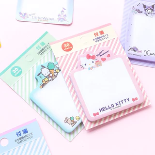 <พร้อมส่ง> Link2 โน๊ตกาวกระดาษ แบบแผ่น Paper Note การ์ตูน 30-50แผ่น / 30+ลาย / ซาริโอ้ เครื่องเขียน กระดาษจด โพอิท