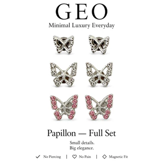 GEO ต่างหูแม่เหล็ก รุ่น | Papillon Collection | ไม่ต้องเจาะหู ใส่สบาย สไตล์มินิมอล