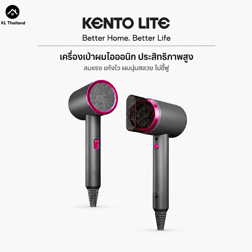 High-Speed ไดร์เป่าผม เครื่องเป่าผม 3000 วัตต์ ที่เป่าผม ลมแรง เสริมไอออนลบบำรุงเส้นผม ปรับได้ทั้งลมร้อน ลมเย็น เสียงเบา