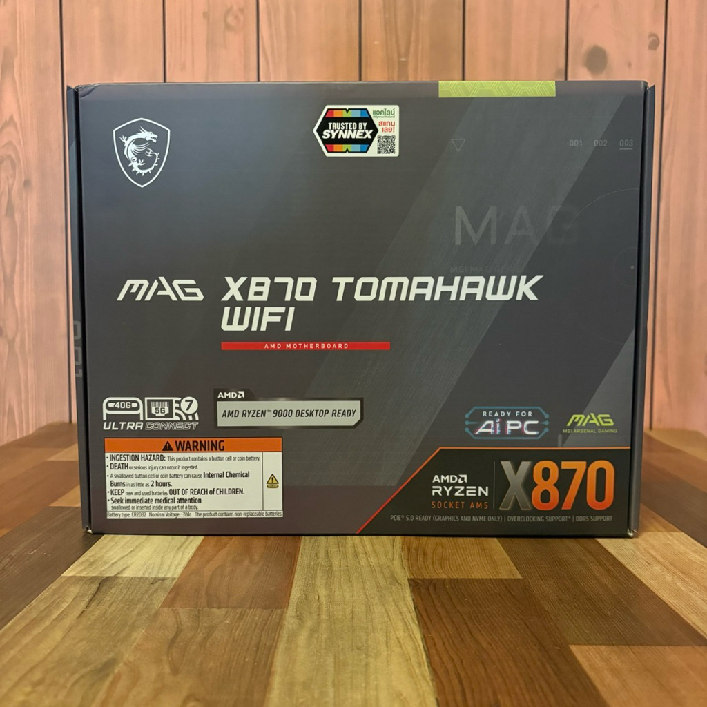เมนบอร์ด MSI MAG X870 TOMAHAWK WIFI (AM5) มือหนึ่ง ใหม่แกะกล่อง บอร์ดตัวแรง Ryzen 9000 ประกัน Synnex