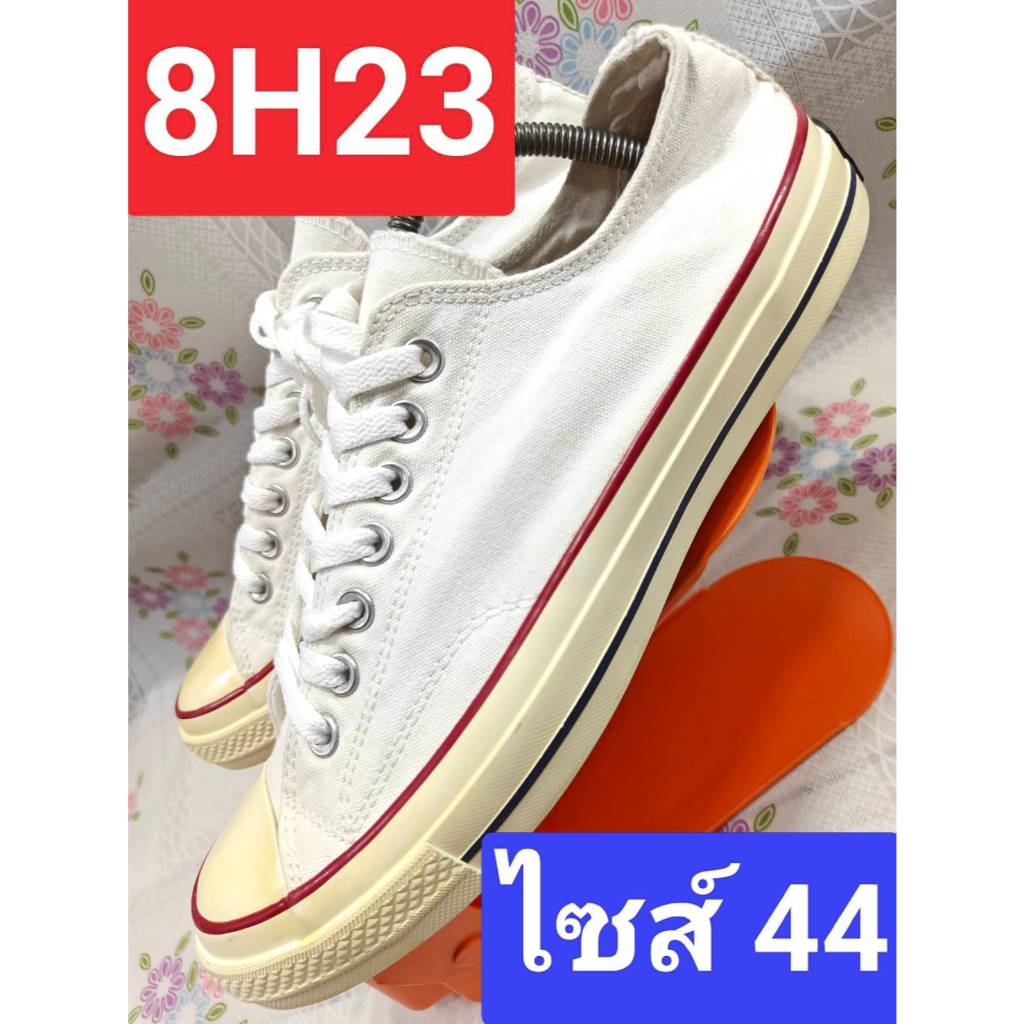 รองเท้ามือ2 แบรนด์แท้ ไซส์ 44 สีขาว ใส่เที่ยว ซักสะอาดพร้อมใส่ พื้นเดิม พร้อมส่ง🚚8H23ผ้าใบcon #เจ้แด