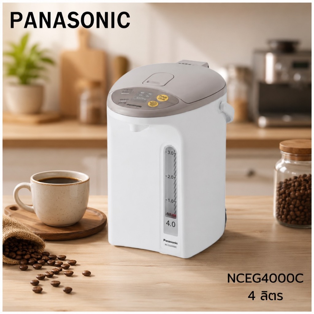 PANASONIC กระติกน้ำร้อนดิจิตอล 4 ลิตร รุ่น NC-EG4000C สีขาว