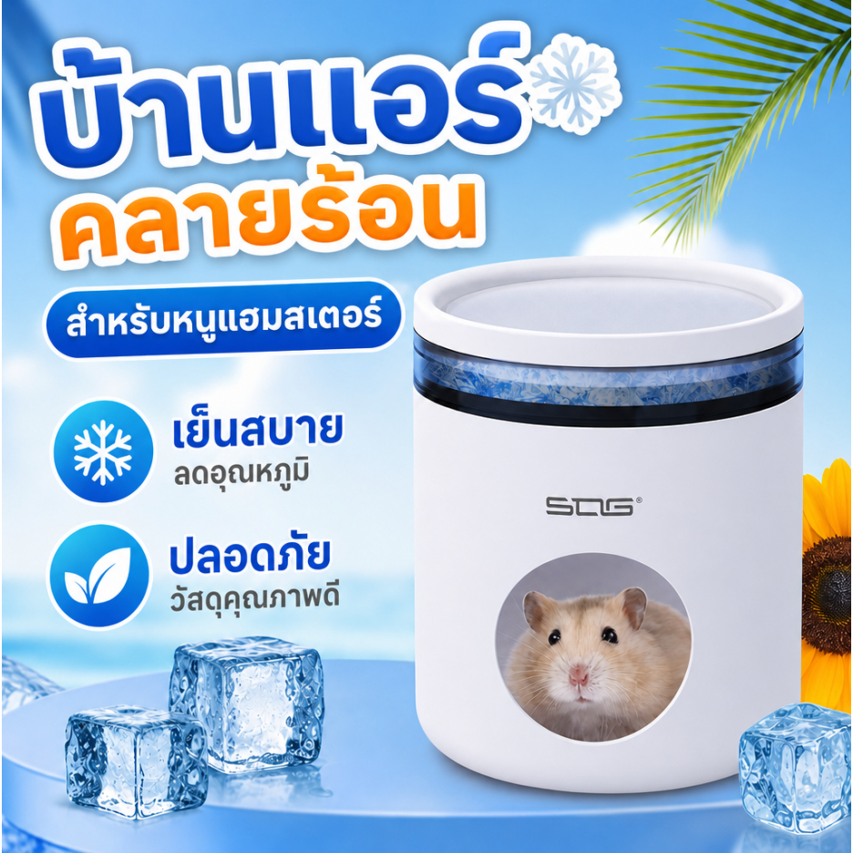 บ้านแฮมสเตอร์คลายร้อน ไอเทมหน้าร้อน สำหรับสัตว์เลี้ยง