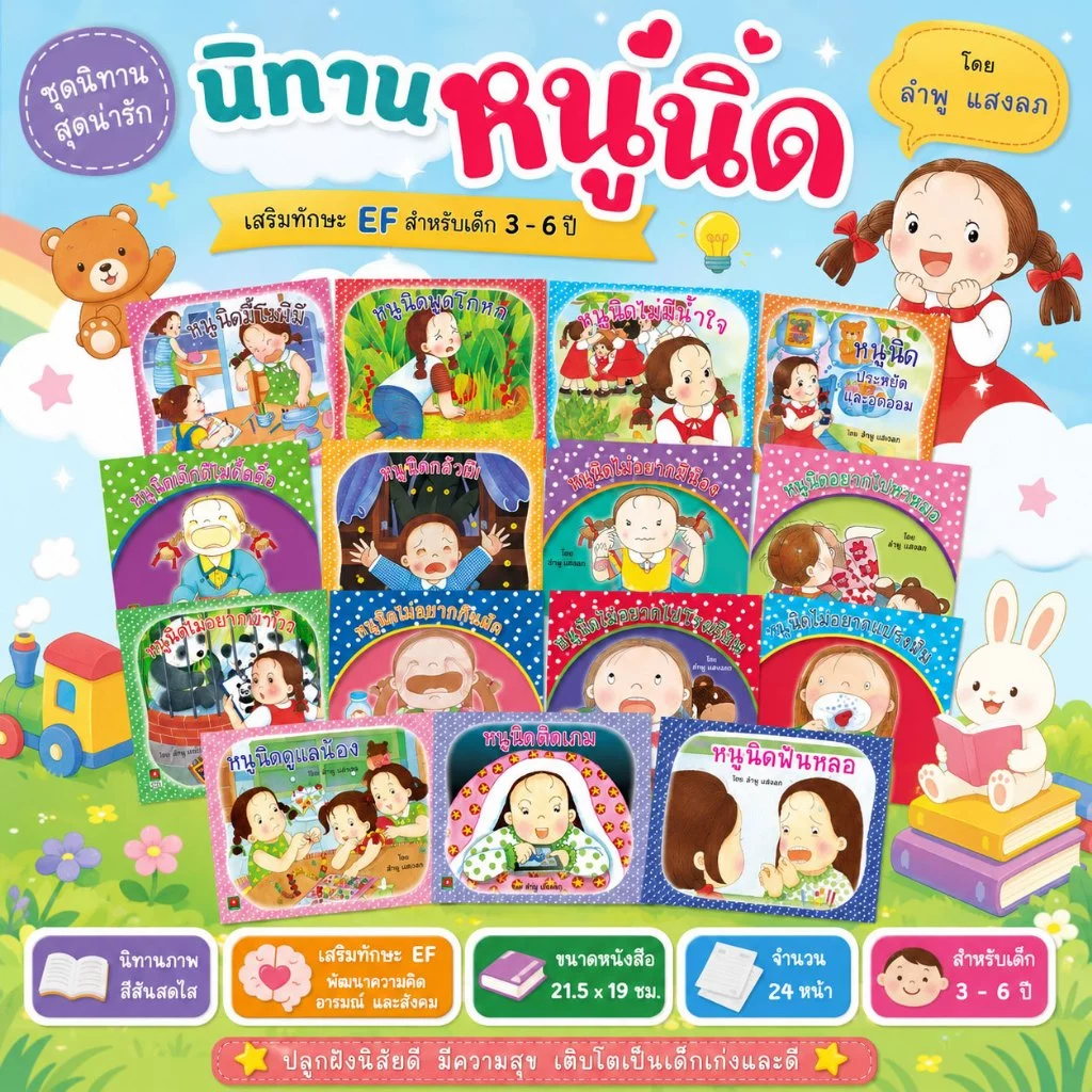 Aksara for kids หนังสือ นิทาน หนูนิด 16 เรื่อง (แยกเล่ม) กระดาษปอนด์/อาร์ต คละ