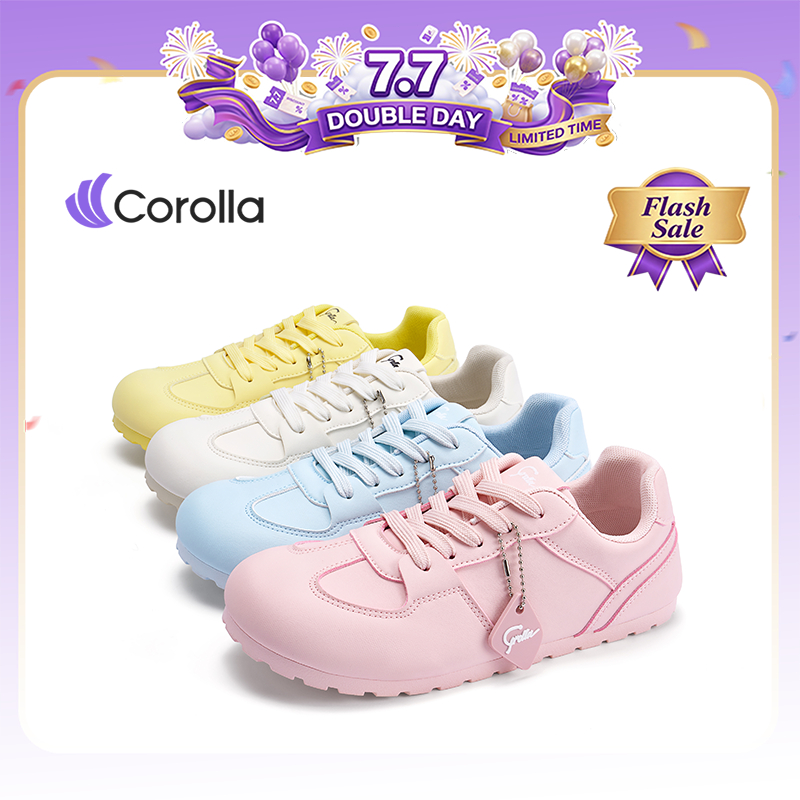 【9.1รุ่นใหม่】Corolla Macarons shoes รองเท้าผู้หญิงพาสเทล ทรงหัวกลม จี้หัวใจถอดได้ ใส่สบาย ของแท้ 100% แนะนำเผื่อ 1 ไซส์