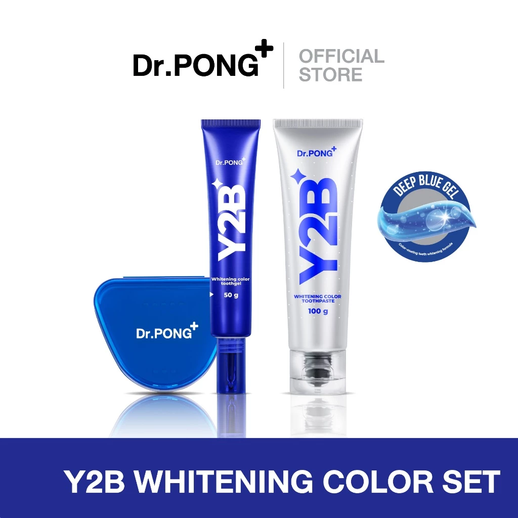 Dr.PONG Y2B WHITENING COLOR SET (TOOTHPASTE+TOOTH GEL) ยาสีฟัน