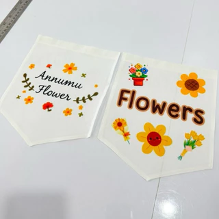 (ออกใบกำกับได้)Ks001 ออกแบบลายใหม่ ธงราว ธงแขวน ธงผ้าดิบ พิมพ์โลโก้ สั่งทำ ป้ายผ้าดิบตกแต่งร้าน พิมพ์ข้อความตามแบบ