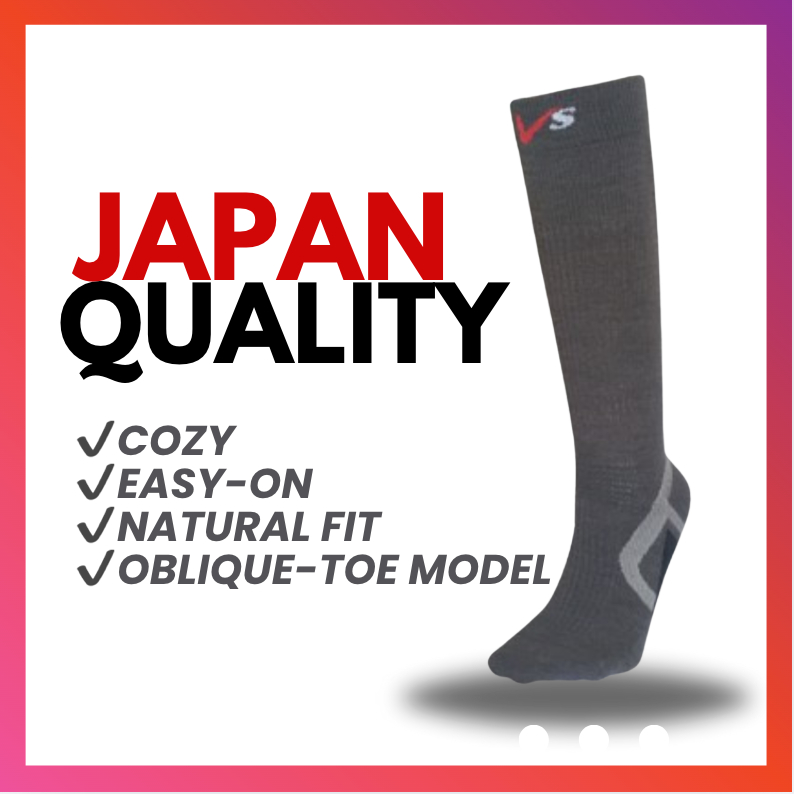 【Direct from Japan】HOSHINO O3-CH053 Oblique Socks Ultra-Thin Long Warm Ceramic