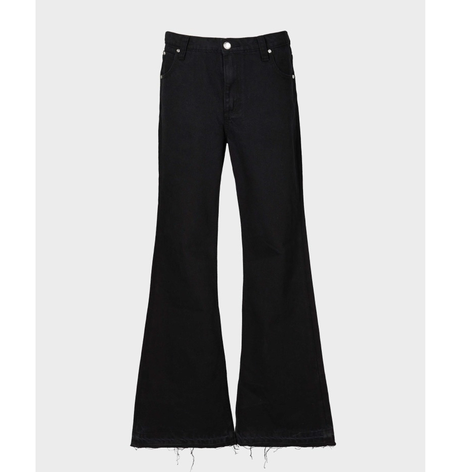 'Skittish' Super Black Flare Jeans