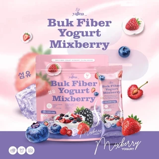 (1ห่อ 30ซอง) Buk Fiber yogurt mixberry (แบรนด์ญาจิน่า) บุกไฟเบอร์โยเกิร์ต มิกเบอร์รี่ รสองุ่น
