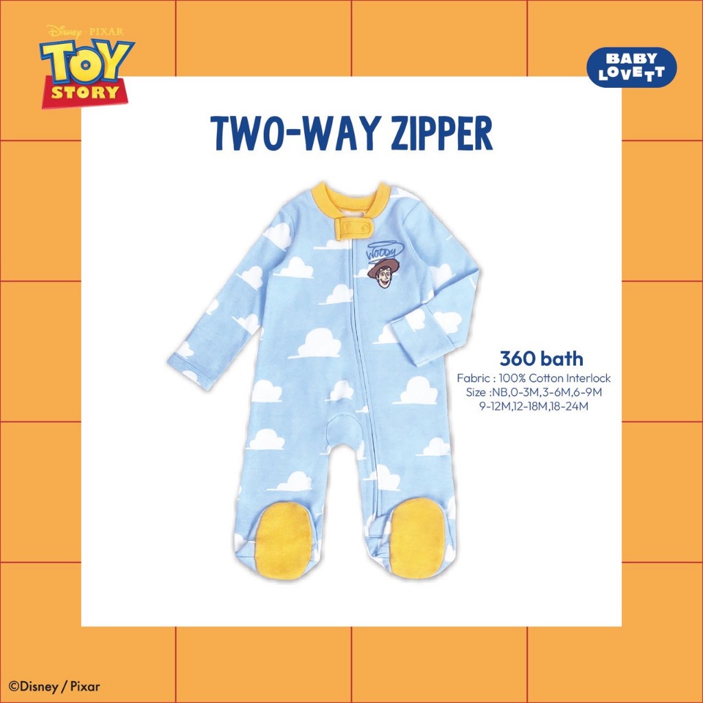 [Babylovett] 33 Toy Story - Two-Way Zipper ชุดนอนคลุมเท้า