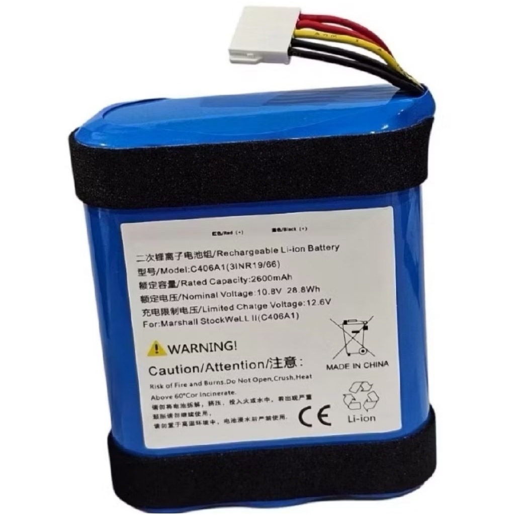 MARSHALL Stockwell 2 Stockwell II 2600mAh 5สาย C406A1 3-cell Bluetooth Battery แบตเตอรี่ แบตลำโพง มี