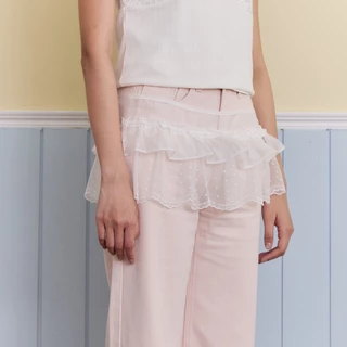 DAILYLOOK.SM --- Angel wrap skirt ผ้าคาดเอวซีทรูแต่งระบาย ดีไซน์ผ้าซีทรูลายจุดแต่งระบายสองชั้น