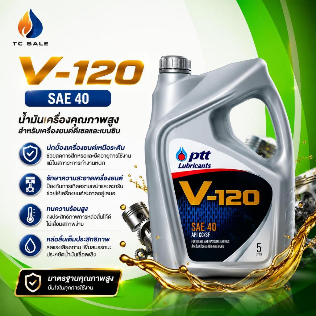 ปตท V120  (SAE 40) ขนาด5ลิตร