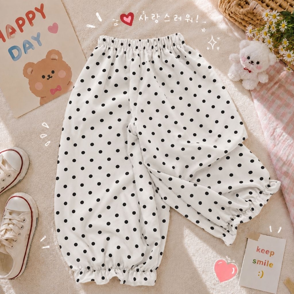 กางเกงขายาวเด็ก ทรงบอลลูน ผ้านุ่มลื่นใส่สบาย ทรงหลวมไม่ต้องเผื่อไซซ์เด็กอ้วนใส่ได้ค่ะ