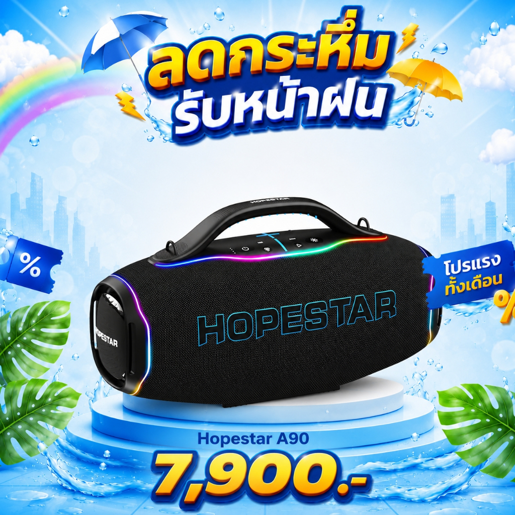 (ลดเหลือ 7900 พร้อมส่ง!) HOPSTAR A90 ลำโพงบลูทูธ (700W) พร้อมไมล์ลอย1ตัว ลำโพง8ดอก
