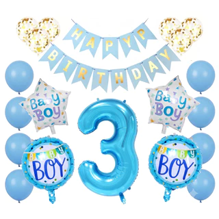 เซตลูกโป่งวันเกิด Happy Birthday พร้อมตัวเลขสุดอลังการ! (32 นิ้ว) B025