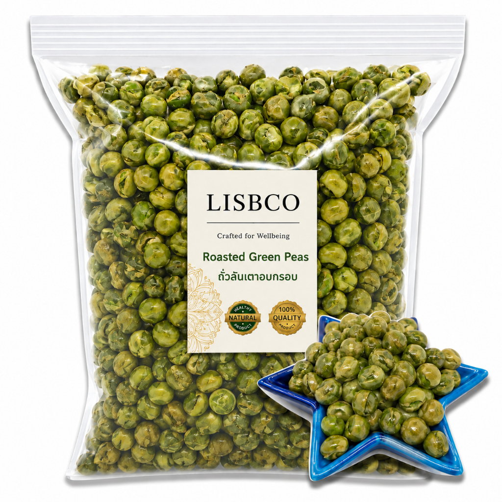 ถั่วลันเตาอบกรอบ 500 กรัม Crispy Roasted Peas 500 Grams พร้อมทาน ถั่ว ธัญพืช Ready to eat Sugar Free