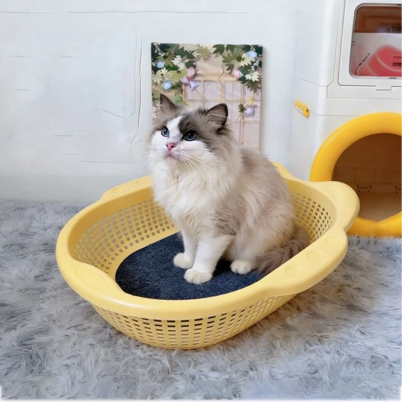 Cat Basket ที่นอนแมว ตะกร้าผัก ที่นอนสัตว์เลี้ยง ระบายอากาศ ทำความสะอาดง่าย สำหรับแมว ใช้ในบ้าน
