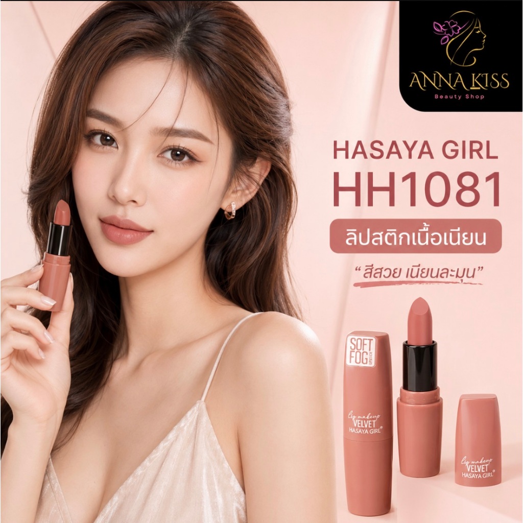 HASAYA GIRL HH1081 MAKE UP VELVET ลิปสติกเนื้อเนียน เม็ดสีแน่น ทาไม่ตกร่อง เหมาะกับทุกลุคคคคค++