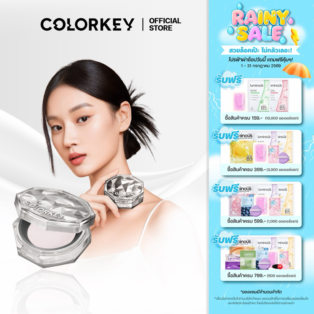 COLORKEY LASTING NATURALLY-OCCURRING LOOSE POWDER แป้งฝุ่น เนื้อแมท ล็อกเมคอัพ ช่วยซับความมันส่วนเกิน เบลอรูขุมขน