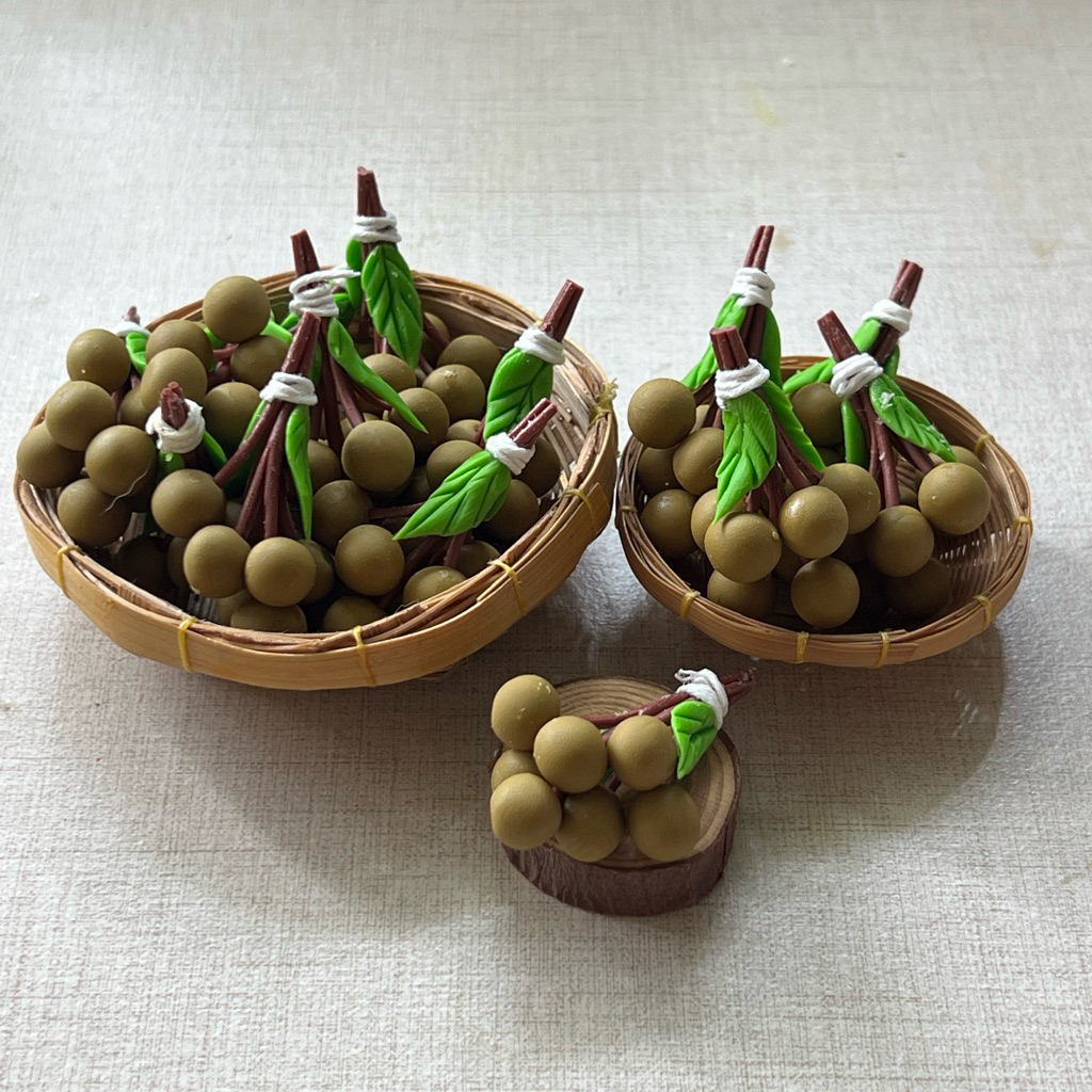 (M) ลำไยดินปั้นจิ๋ว ผลไม้ดินปั้น ผักดินปั้น #ของจิ๋ว #miniature