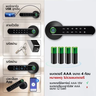 HIDO ลูกบิดประตู กลอนประตูดิจิตอล ที่ล็อกประตู Digital Door Lock ล็อคลายนิ้วมือ กุญแจล็อคประตู รับประกัน1ปี 406/407/408