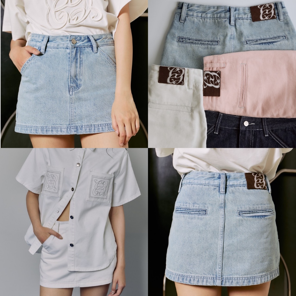 CHUUCHOP - Auburn Denim Skirt กระโปรงยีนส์เอวสูง ทรงสวยแมทช์