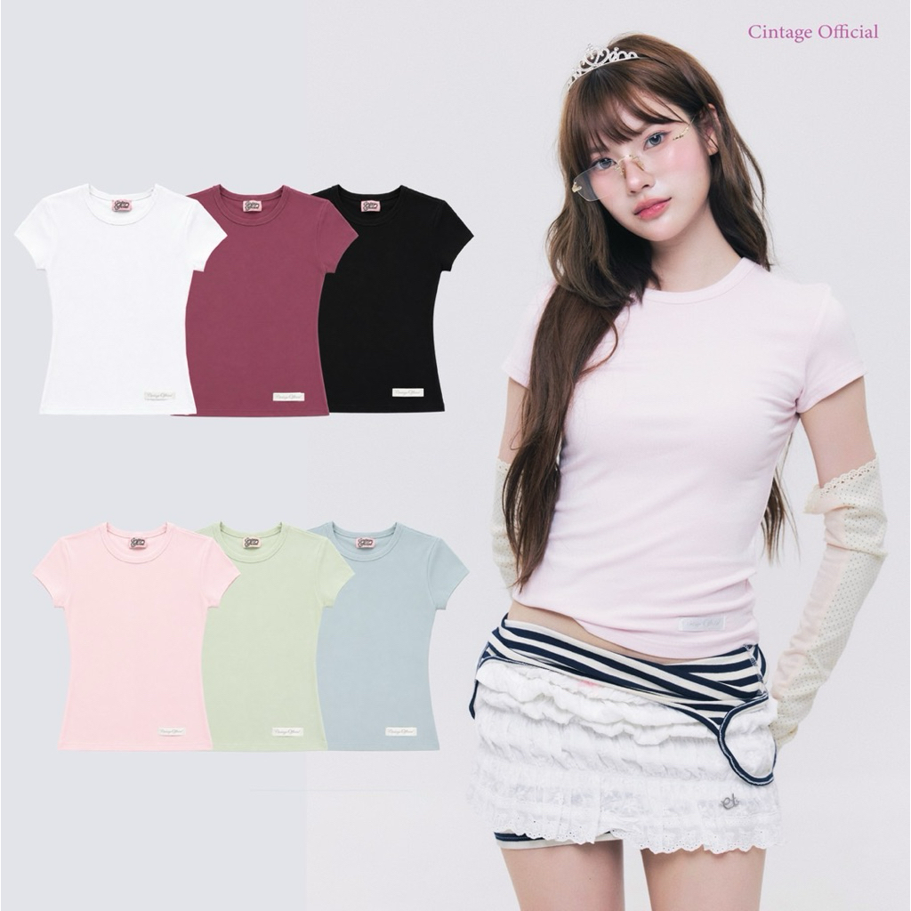 Cintage♡ CT2215 แขนสั้นคอกลมcrush3296 🎀