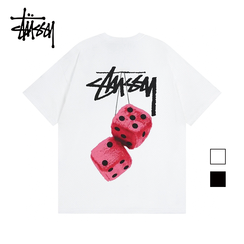 มีในสต๊อก/แท้💯[stussy]Fuzzy Dice Tee เสื้อเชิ้ตลายลูกเต๋าสุดคลาสสิค