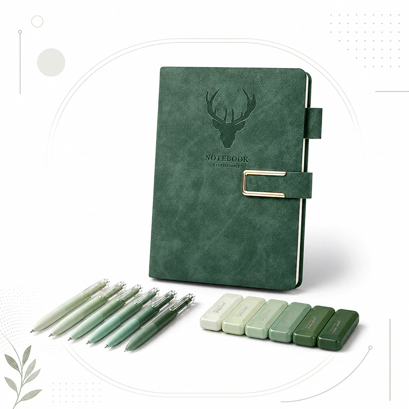 【Lexora】ชุดสมุดโน้ต A5 ปกหนัง PU พร้อมปากกาเจล 6 ด้าม เทปลบคำผิด 6 ชิ้น เซ็ตเครื่องเขียนนักเรียน ของขวัญ